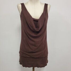 Vintage Realitee Womens Y2K Fairy Grunge Cowl Neck Tank Size M Brown Forest 90S